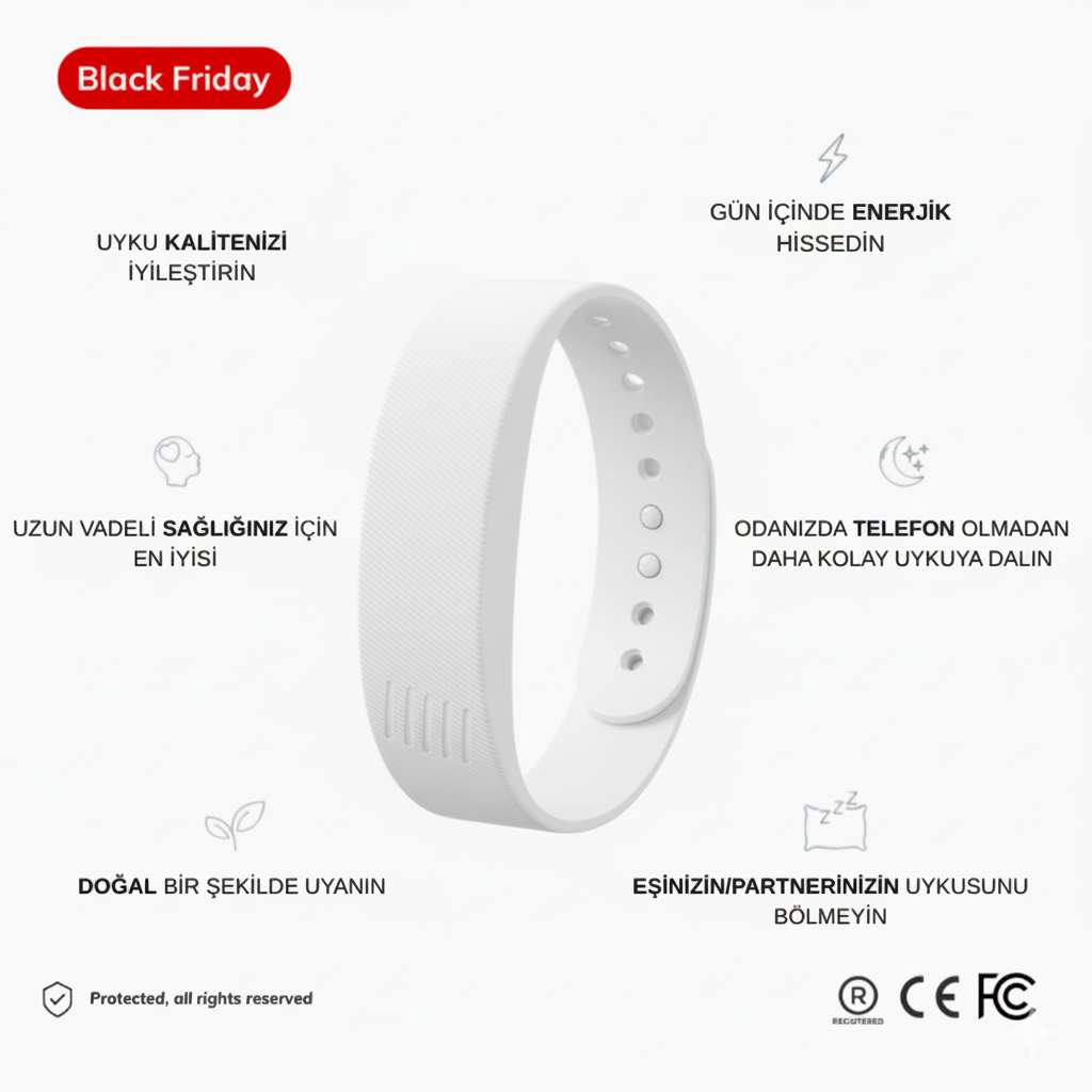 Titreşimli Alarm Bileklik Dijital Saat (E-Kitap Hediye)