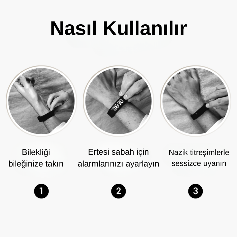 Titreşimli Alarm Bileklik Dijital Saat