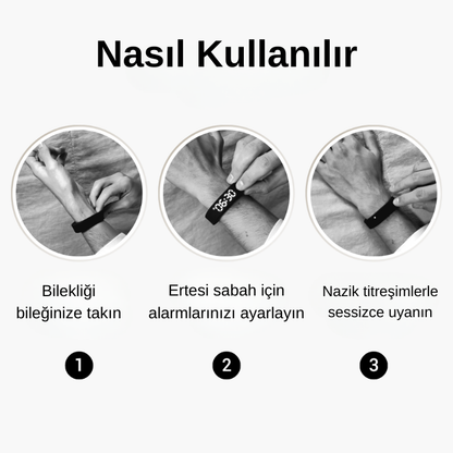 Titreşimli Alarm Bileklik Dijital Saat