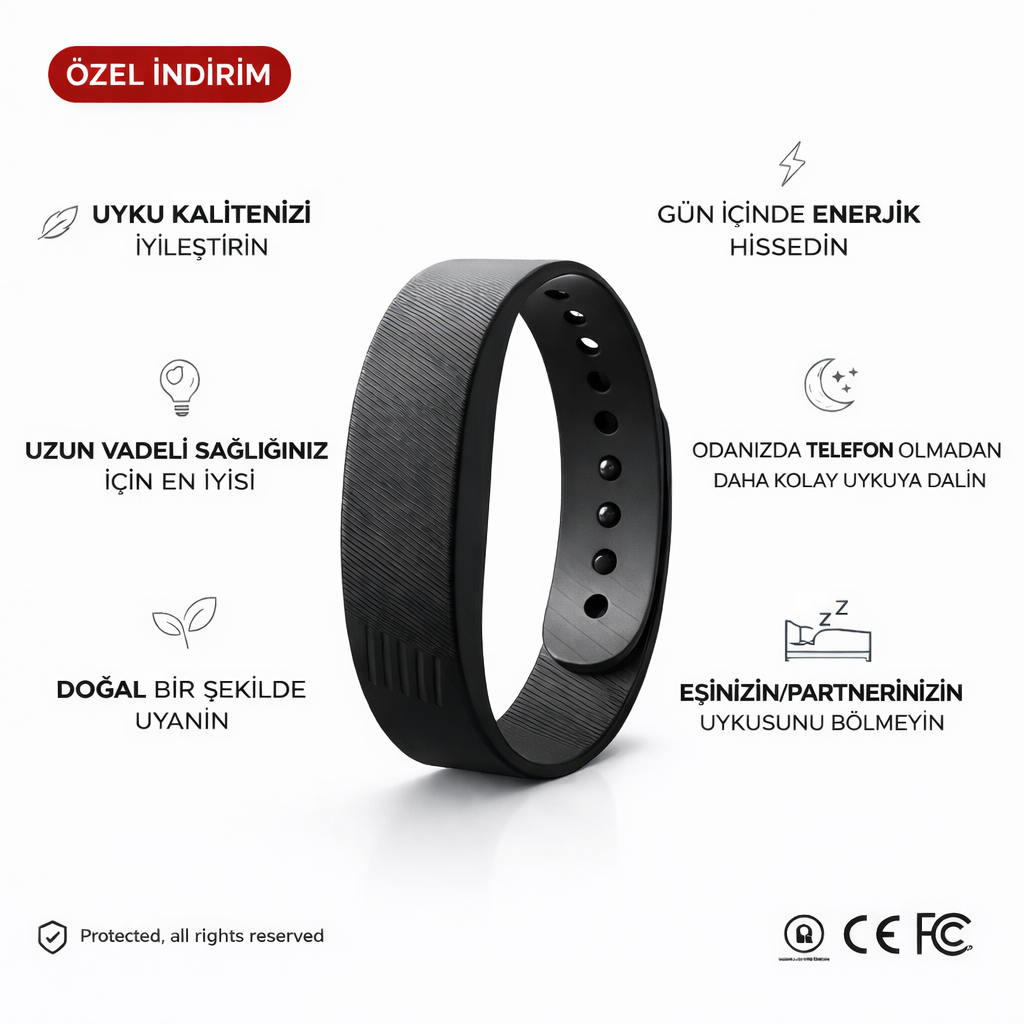 Titreşimli Akıllı Alarm Bileklik (E-Kitap Hediye)