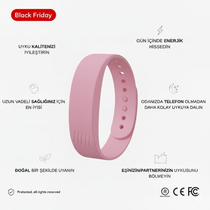 Titreşimli Akıllı Alarm Bileklik (E-Kitap ve Uyku Bandı Hediye)
